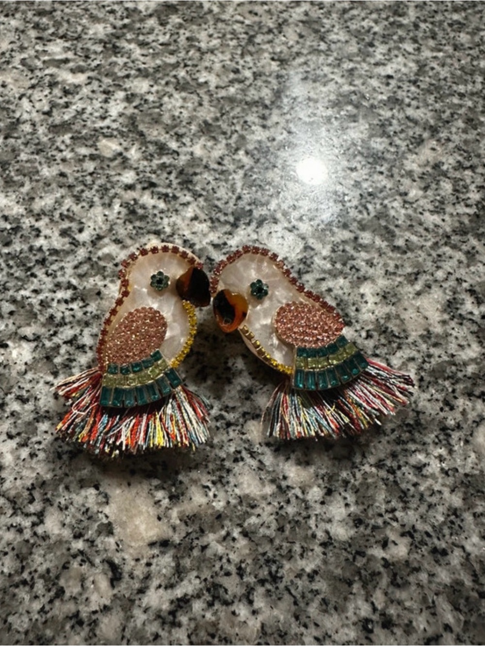 Sugar Fix Handmade Multicolor Parrot Bird Ornament with Fringe